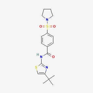 molecular formula C18H23N3O3S2 B2649443 N-(4-tert-butyl-1,3-thiazol-2-yl)-4-pyrrolidin-1-ylsulfonylbenzamide CAS No. 306738-52-3