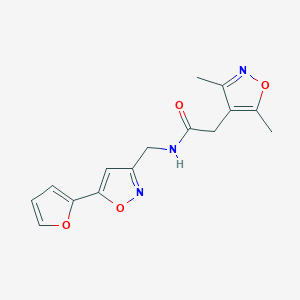 2-(3,5-dimethylisoxazol-4-yl)-N-((5-(furan-2-yl)isoxazol-3-yl)methyl)acetamide
