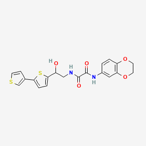 molecular formula C20H18N2O5S2 B2649453 N-(2-{[2,3'-bithiophene]-5-yl}-2-hydroxyethyl)-N'-(2,3-dihydro-1,4-benzodioxin-6-yl)ethanediamide CAS No. 2320725-98-0