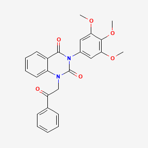 molecular formula C25H22N2O6 B2649461 1-(2-oxo-2-phenylethyl)-3-(3,4,5-trimethoxyphenyl)quinazoline-2,4(1H,3H)-dione CAS No. 899921-60-9