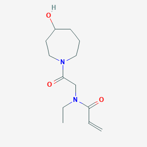 molecular formula C13H22N2O3 B2649470 N-Ethyl-N-[2-(4-hydroxyazepan-1-yl)-2-oxoethyl]prop-2-enamide CAS No. 2319780-52-2