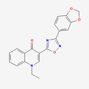 3-(3-(benzo[d][1,3]dioxol-5-yl)-1,2,4-oxadiazol-5-yl)-1-ethylquinolin-4(1H)-one