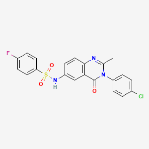 N-(3-(4-chlorophenyl)-2-methyl-4-oxo-3,4-dihydroquinazolin-6-yl)-4-fluorobenzenesulfonamide