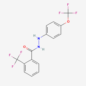 molecular formula C15H10F6N2O2 B2649498 N'-[4-(trifluoromethoxy)phenyl]-2-(trifluoromethyl)benzenecarbohydrazide CAS No. 338403-02-4