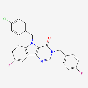 5-(4-chlorobenzyl)-8-fluoro-3-(4-fluorobenzyl)-3H-pyrimido[5,4-b]indol-4(5H)-one