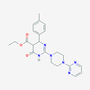 molecular formula C22H26N6O3 B264951 Ethyl 6-(4-methylphenyl)-4-oxo-2-[4-(2-pyrimidinyl)-1-piperazinyl]-1,4,5,6-tetrahydro-5-pyrimidinecarboxylate 