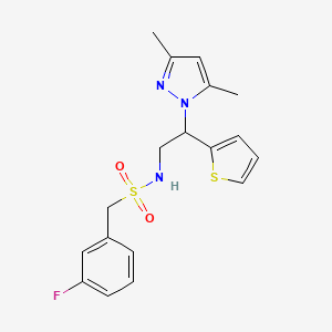 N-(2-(3,5-dimethyl-1H-pyrazol-1-yl)-2-(thiophen-2-yl)ethyl)-1-(3-fluorophenyl)methanesulfonamide