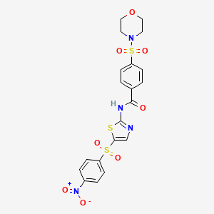 4-(morpholinosulfonyl)-N-(5-((4-nitrophenyl)sulfonyl)thiazol-2-yl)benzamide