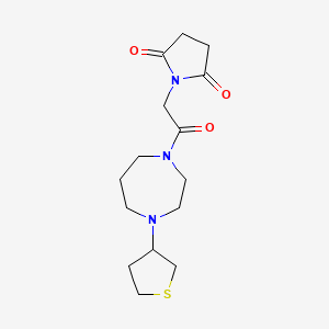 1-(2-Oxo-2-(4-(tetrahydrothiophen-3-yl)-1,4-diazepan-1-yl)ethyl)pyrrolidine-2,5-dione