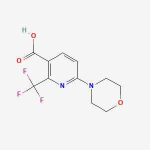 molecular formula C11H11F3N2O3 B2649536 6-Morpholin-4-yl-2-(trifluoromethyl)pyridine-3-carboxylic acid CAS No. 1620899-71-9