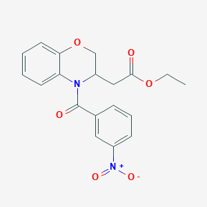 ethyl 2-[4-(3-nitrobenzoyl)-3,4-dihydro-2H-1,4-benzoxazin-3-yl]acetate