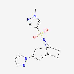(1R,5S)-8-((1-methyl-1H-pyrazol-4-yl)sulfonyl)-3-(1H-pyrazol-1-yl)-8-azabicyclo[3.2.1]octane