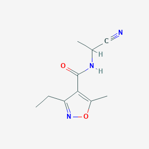 molecular formula C10H13N3O2 B2649565 N-(1-Cyanoethyl)-3-ethyl-5-methyl-1,2-oxazole-4-carboxamide CAS No. 1385416-58-9
