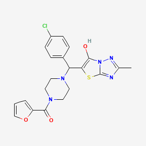 (4-((4-Chlorophenyl)(6-hydroxy-2-methylthiazolo[3,2-b][1,2,4]triazol-5-yl)methyl)piperazin-1-yl)(furan-2-yl)methanone