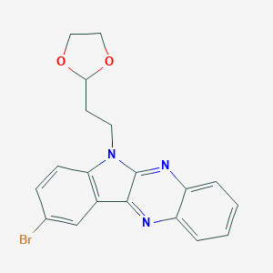 molecular formula C19H16BrN3O2 B264963 9-bromo-6-[2-(1,3-dioxolan-2-yl)ethyl]-6H-indolo[2,3-b]quinoxaline 