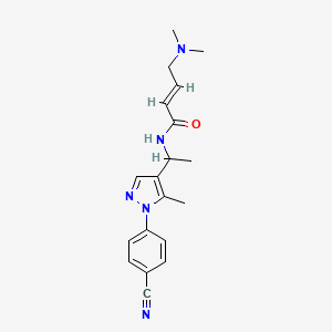 (E)-N-[1-[1-(4-Cyanophenyl)-5-methylpyrazol-4-yl]ethyl]-4-(dimethylamino)but-2-enamide