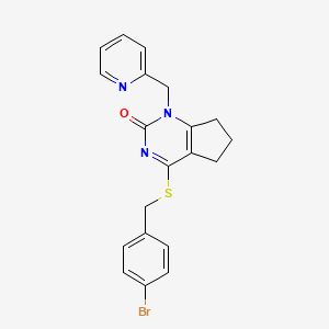 4-((4-bromobenzyl)thio)-1-(pyridin-2-ylmethyl)-6,7-dihydro-1H-cyclopenta[d]pyrimidin-2(5H)-one