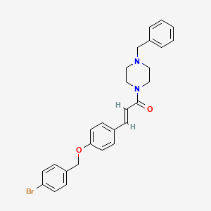 molecular formula C27H27BrN2O2 B2649641 (E)-1-(4-苄基哌嗪)-3-{4-[(4-溴苄基)氧基]苯基}-2-丙烯-1-酮 CAS No. 477889-00-2