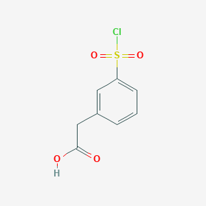 molecular formula C8H7ClO4S B2649643 2-[3-(Chlorosulfonyl)phenyl]acetic acid CAS No. 1314911-30-2