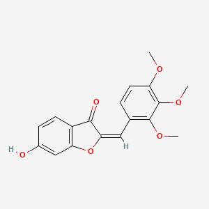 molecular formula C18H16O6 B2649649 (2E)-6-hydroxy-2-[(2,3,4-trimethoxyphenyl)methylidene]-1-benzofuran-3-one CAS No. 256531-53-0