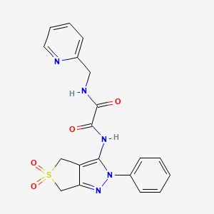 molecular formula C19H17N5O4S B2649651 N1-(5,5-二氧化-2-苯基-4,6-二氢-2H-噻吩[3,4-c]吡唑-3-基)-N2-(吡啶-2-基甲基)草酰胺 CAS No. 899961-48-9