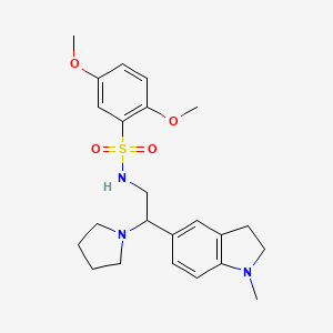2,5-dimethoxy-N-(2-(1-methylindolin-5-yl)-2-(pyrrolidin-1-yl)ethyl)benzenesulfonamide