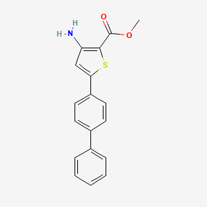 molecular formula C18H15NO2S B2649661 Methyl 3-amino-5-(4-phenylphenyl)thiophene-2-carboxylate CAS No. 91076-97-0