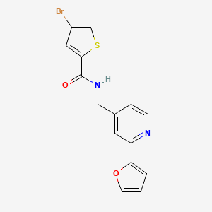 molecular formula C15H11BrN2O2S B2649685 4-bromo-N-((2-(furan-2-yl)pyridin-4-yl)methyl)thiophene-2-carboxamide CAS No. 2034549-19-2