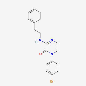 molecular formula C18H16BrN3O B2649687 1-(4-bromophenyl)-3-[(2-phenylethyl)amino]pyrazin-2(1H)-one CAS No. 899950-64-2