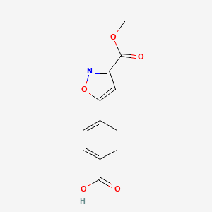 molecular formula C12H9NO5 B2649691 4-[3-(甲氧羰基)-5-异恶唑基]苯甲酸 CAS No. 1375064-52-0