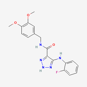 N-(3,4-dimethoxybenzyl)-5-((2-fluorophenyl)amino)-1H-1,2,3-triazole-4-carboxamide