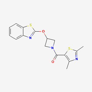 molecular formula C16H15N3O2S2 B2649698 (3-(苯并[d]噻唑-2-氧杂环戊烷-1-基)(2,4-二甲基噻唑-5-基)甲酮 CAS No. 1798525-42-4