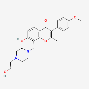 molecular formula C24H28N2O5 B2649701 7-羟基-8-((4-(2-羟乙基)哌嗪-1-基)甲基)-3-(4-甲氧基苯基)-2-甲基-4H-色满-4-酮 CAS No. 637753-53-8