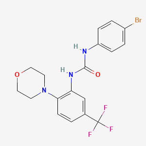 molecular formula C18H17BrF3N3O2 B2649705 1-(4-溴苯基)-3-(2-吗啉-4-基-5-(三氟甲基)苯基)脲 CAS No. 1119392-18-5