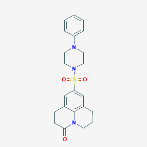 9-((4-phenylpiperazin-1-yl)sulfonyl)-1,2,6,7-tetrahydropyrido[3,2,1-ij]quinolin-3(5H)-one