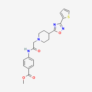 Methyl 4-(2-(4-(3-(thiophen-2-yl)-1,2,4-oxadiazol-5-yl)piperidin-1-yl)acetamido)benzoate
