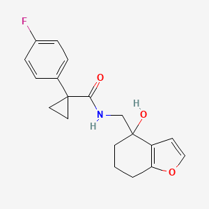 molecular formula C19H20FNO3 B2649720 1-(4-fluorophenyl)-N-((4-hydroxy-4,5,6,7-tetrahydrobenzofuran-4-yl)methyl)cyclopropane-1-carboxamide CAS No. 2320383-71-7