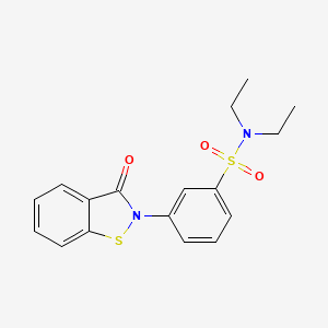 molecular formula C17H18N2O3S2 B2649721 N,N-diethyl-3-(3-oxo-1,2-benzothiazol-2-yl)benzenesulfonamide CAS No. 565165-15-3
