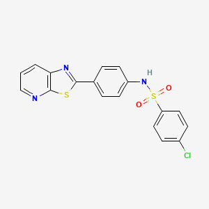 4-chloro-N-(4-{[1,3]thiazolo[5,4-b]pyridin-2-yl}phenyl)benzene-1-sulfonamide