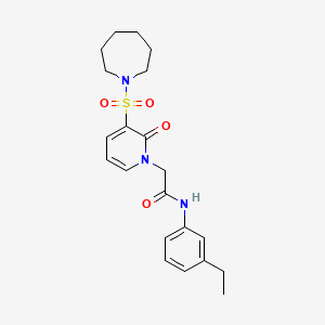 molecular formula C21H27N3O4S B2649739 2-(3-(azepan-1-ylsulfonyl)-2-oxopyridin-1(2H)-yl)-N-(3-ethylphenyl)acetamide CAS No. 1251628-99-5