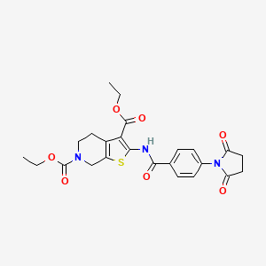 molecular formula C24H25N3O7S B2649740 diethyl 2-(4-(2,5-dioxopyrrolidin-1-yl)benzamido)-4,5-dihydrothieno[2,3-c]pyridine-3,6(7H)-dicarboxylate CAS No. 864926-56-7