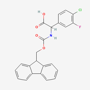 molecular formula C23H17ClFNO4 B2649759 2-(4-chloro-3-fluorophenyl)-2-({[(9H-fluoren-9-yl)methoxy]carbonyl}amino)acetic acid CAS No. 1690540-00-1