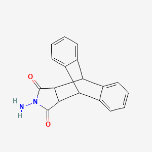 molecular formula C18H14N2O2 B2649762 17-氨基-17-氮杂五环[6.6.5.0~2,7~.0~9,14~.0~15,19~]十九-2,4,6,9(14),10,12-六烯-16,18-二酮 CAS No. 19392-62-2