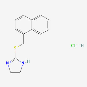 molecular formula C14H15ClN2S B2649765 2-[(1-naphthylmethyl)thio]-4,5-dihydro-1H-imidazole hydrochloride CAS No. 17905-35-0