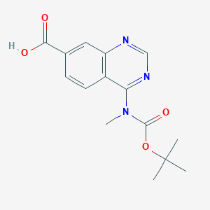 molecular formula C15H17N3O4 B2649767 4-[Methyl-[(2-methylpropan-2-yl)oxycarbonyl]amino]quinazoline-7-carboxylic acid CAS No. 2248346-77-0