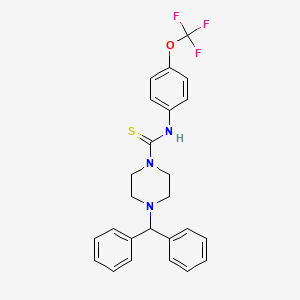 molecular formula C25H24F3N3OS B2649768 4-benzhydryl-N-[4-(trifluoromethoxy)phenyl]piperazine-1-carbothioamide CAS No. 1024200-01-8