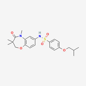 molecular formula C22H28N2O5S B2649777 4-isobutoxy-N-(3,3,5-trimethyl-4-oxo-2,3,4,5-tetrahydrobenzo[b][1,4]oxazepin-7-yl)benzenesulfonamide CAS No. 922076-74-2