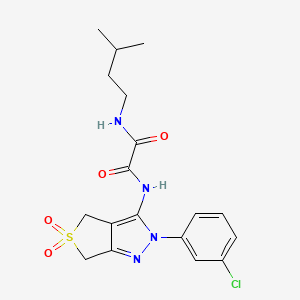 molecular formula C18H21ClN4O4S B2649781 N1-(2-(3-chlorophenyl)-5,5-dioxido-4,6-dihydro-2H-thieno[3,4-c]pyrazol-3-yl)-N2-isopentyloxalamide CAS No. 899734-05-5