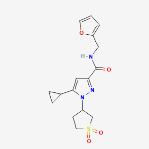 molecular formula C16H19N3O4S B2649782 5-cyclopropyl-1-(1,1-dioxidotetrahydrothiophen-3-yl)-N-(furan-2-ylmethyl)-1H-pyrazole-3-carboxamide CAS No. 1019096-39-9