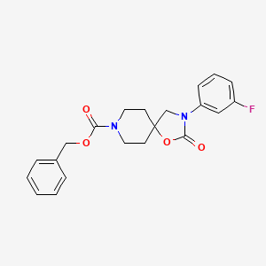 molecular formula C21H21FN2O4 B2649794 Benzyl 3-(3-fluorophenyl)-2-oxo-1-oxa-3,8-diazaspiro[4.5]decane-8-carboxylate CAS No. 1047655-90-2